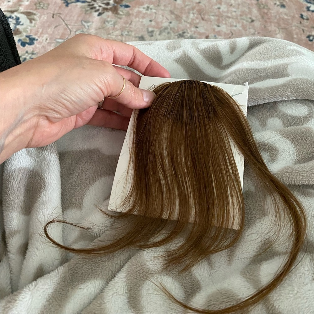 New brown human hair bangs topper
